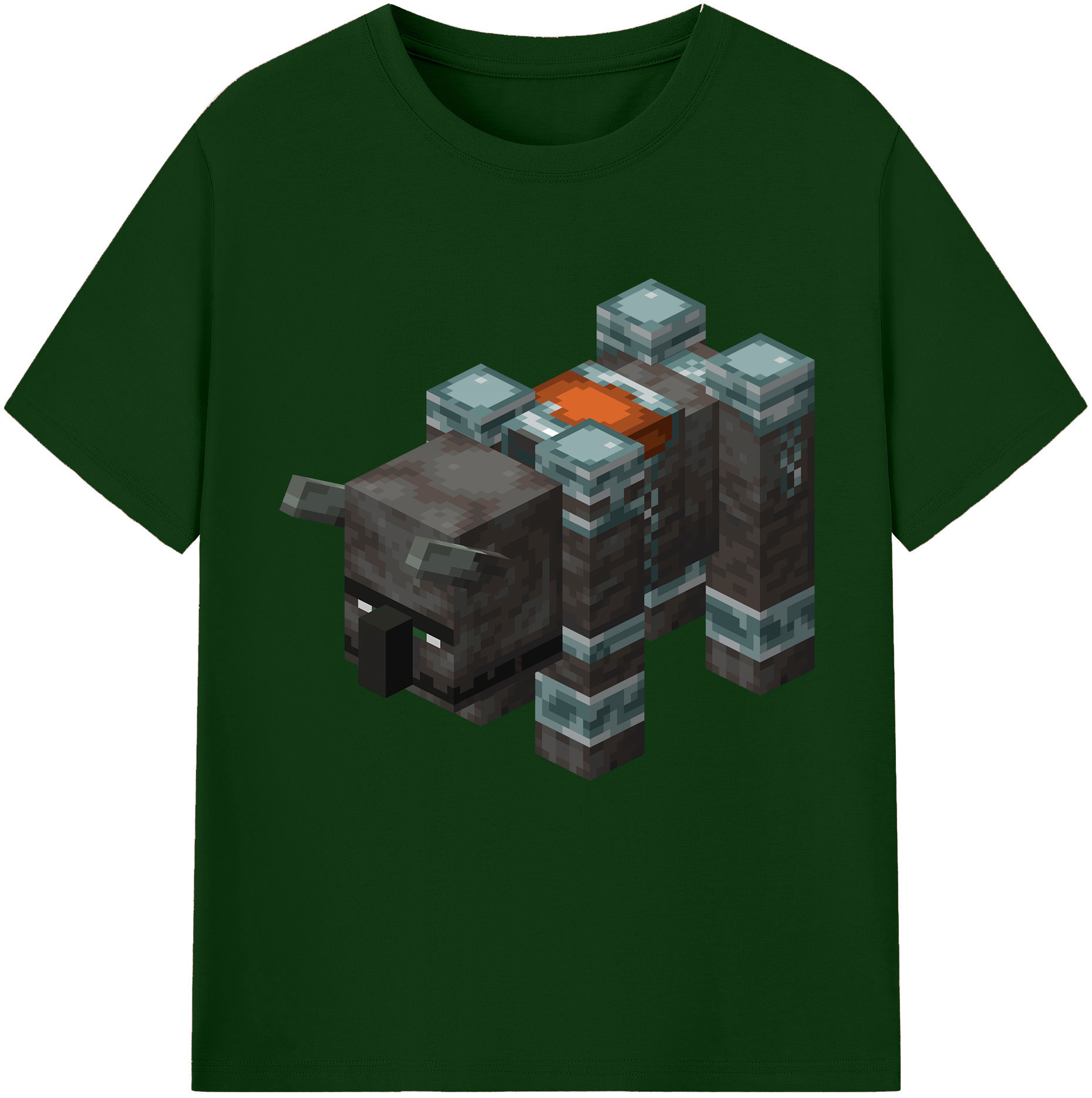 （画像用） マインクラフト ブロックの世界 Minecraft MC Block world 綿100％半袖Tシャツ（フロントプリント）